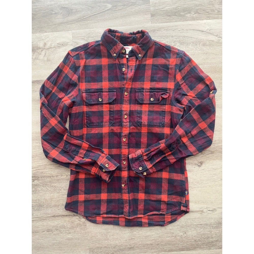Fjallraven Men's Slim Fit Multicolor Flannel Button Up Long Sleeve, Small